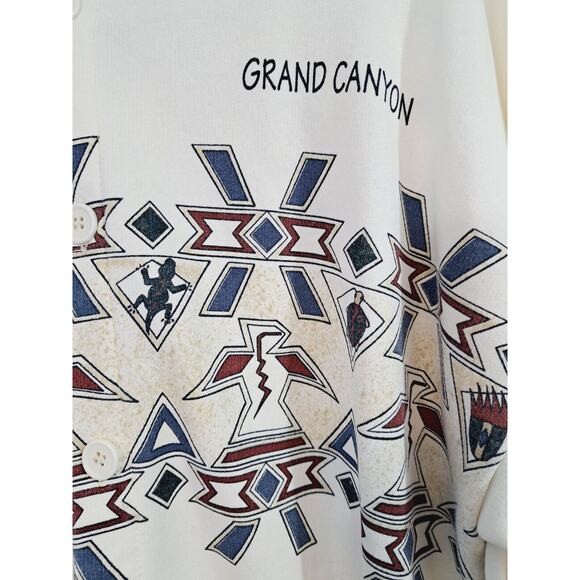 Art Unlimited Sportswear Vintage Grand Canyon Cardigan Sweatshirt Large Cream - Picture 2 of 11